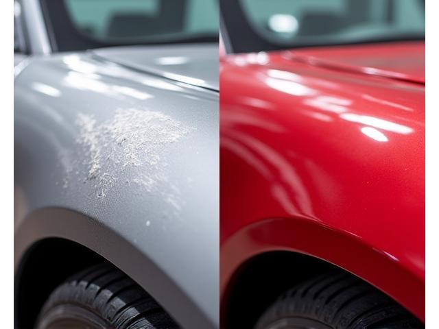 Car paint protection before and after comparison