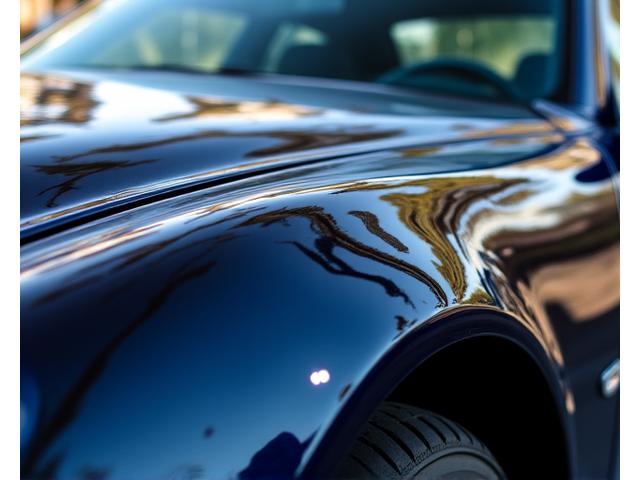 Premium car polish results showing mirror finish