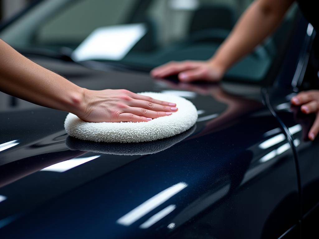 Professional car waxing and polishing service